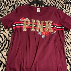 Maroon sequin tshirt